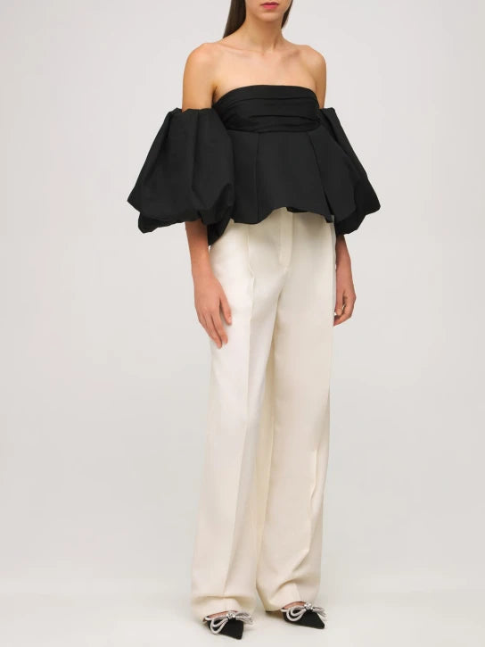 giày cao gót mach & mach heels 65mm double bow silk satin pumps