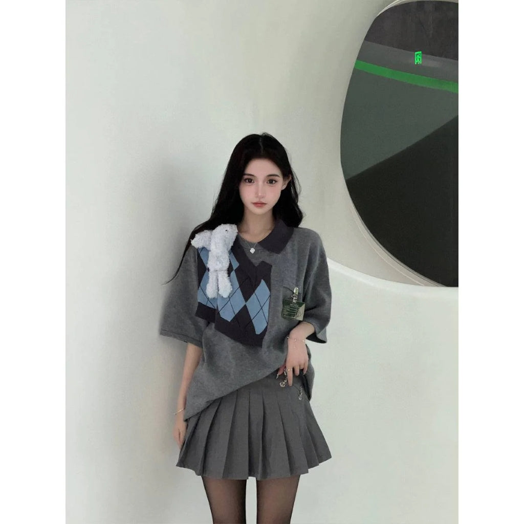 13DE MARZO T-SHIRT KNIT PATCH GRAY BLANKROOM