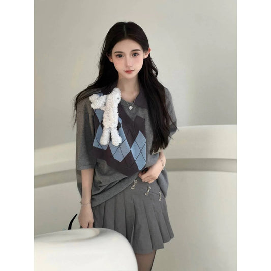 13DE MARZO T-SHIRT KNIT PATCH GRAY BLANKROOM