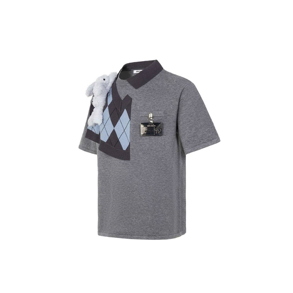 13DE MARZO T-SHIRT KNIT PATCH GRAY BLANKROOM