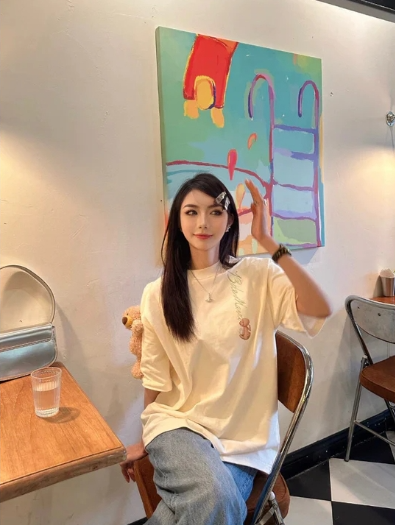 13De Marrzo T-Shirt Macaron Beige BlankRoom