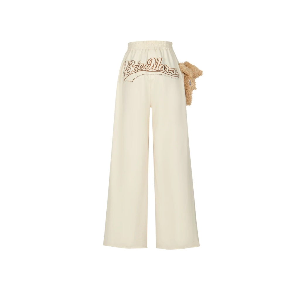 13De Marzo Embroidery Logo Wide Leg Pants Beige BlankRoom