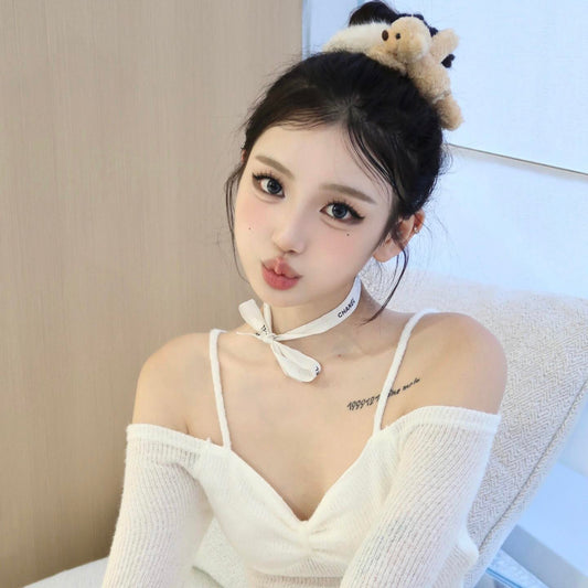 13De Marzo Hair Tie White BlankRoom