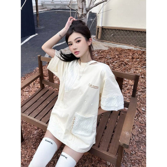 13De Marzo Plush Bear Knit Suture Tee Cream BlankRoom