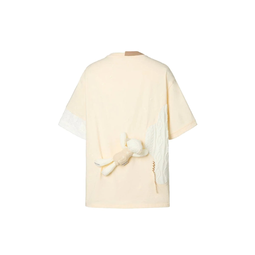 13De Marzo Plush Bear Knit Suture Tee Cream BlankRoom