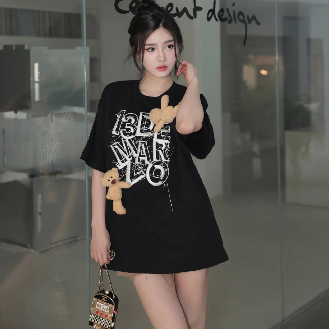 Áo thun T-Shirt 13De Marzo Maze Suture Logo Tee Black