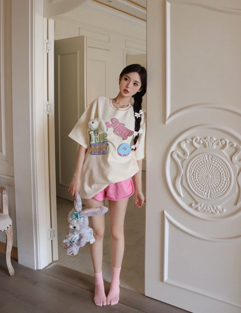áo thun 13De Marzo Plush Badges Velcro T-Shirt Cream Authentic tại Hà Nội, Việt Nam.