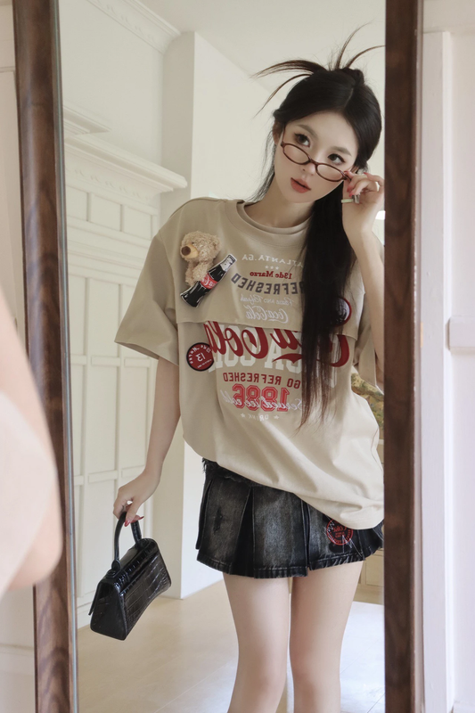 áo thun 13De Marzo X Coca-Cola Bear Layered Logo T-Shirt Khaki BlankRoom Authentic