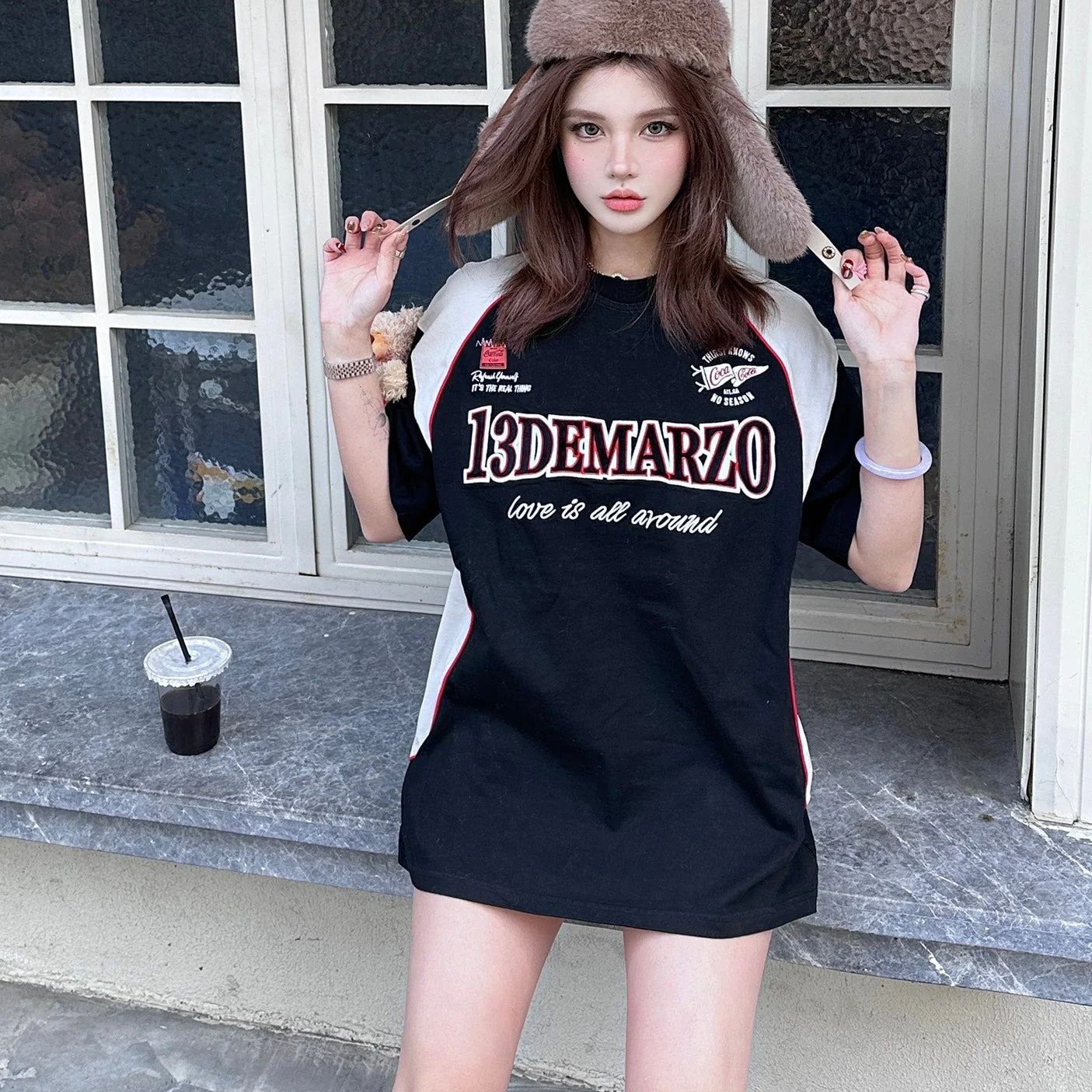 Áo thun T-Shirt 13De Marzo X Coca-Cola Bear Racing Tee Black