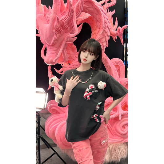 áo thun 13De Marzo X Hello Kitty Plush Cake Letter T-Shirt Black Authentic tại Hà nội, Sài Gòn, Tp HCM, Việt Nam.