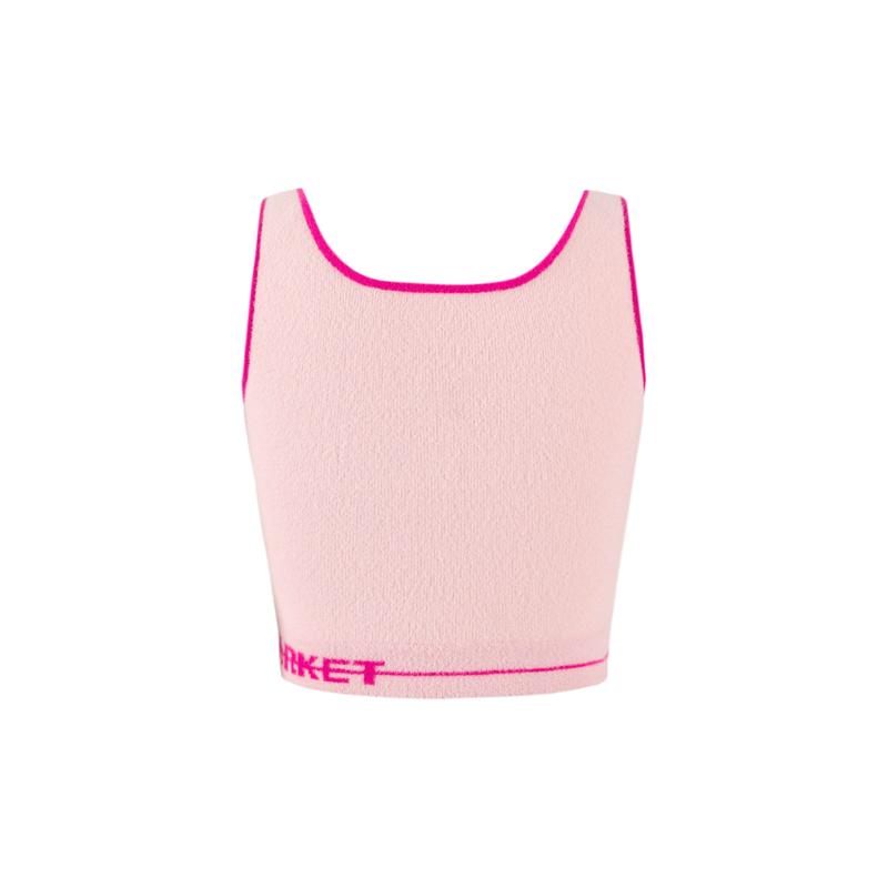 WEIRD MARKET BASIC KNIT VEST PINK