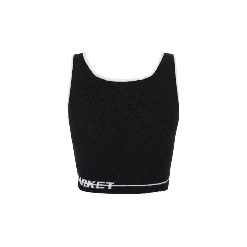 WEIRD MARKET BASIC KNIT VEST BLACK