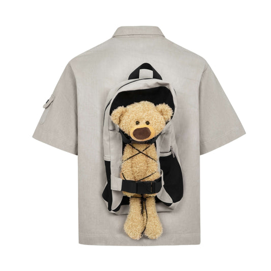 13DE MARZO BEAR BAG FUNCTIONAL T-SHIRT LIGHT GRAY