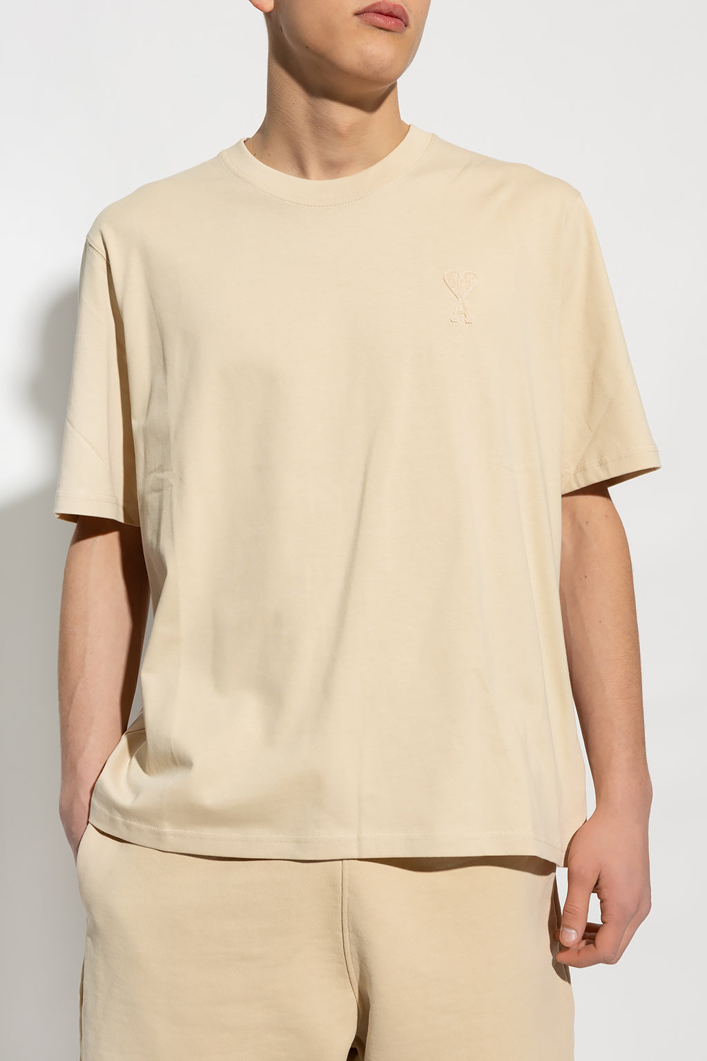 Ami De Coeur Vanilla-Beige Boxy Fit T-Shirt