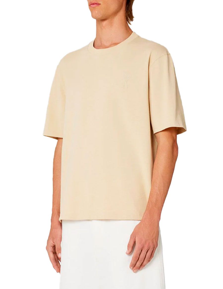 Ami De Coeur Vanilla-Beige Boxy Fit T-Shirt