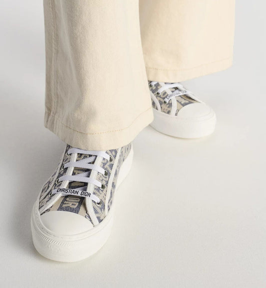 wearing Dior Walk'n'Dior Sneaker Chambray Blue & Ecru Dior Oblique Embroidered KCK211OEC_S28N