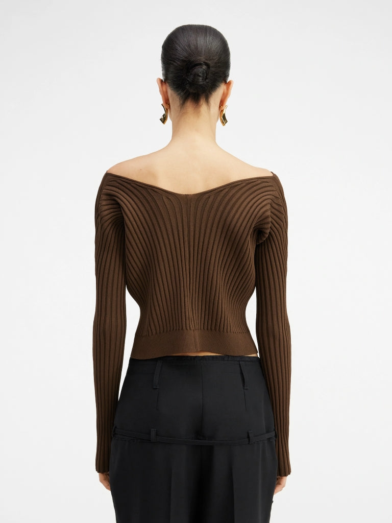 JACQUEMUS LA MAILLE PRALU LONGUE DARK BROWN BlankRoom