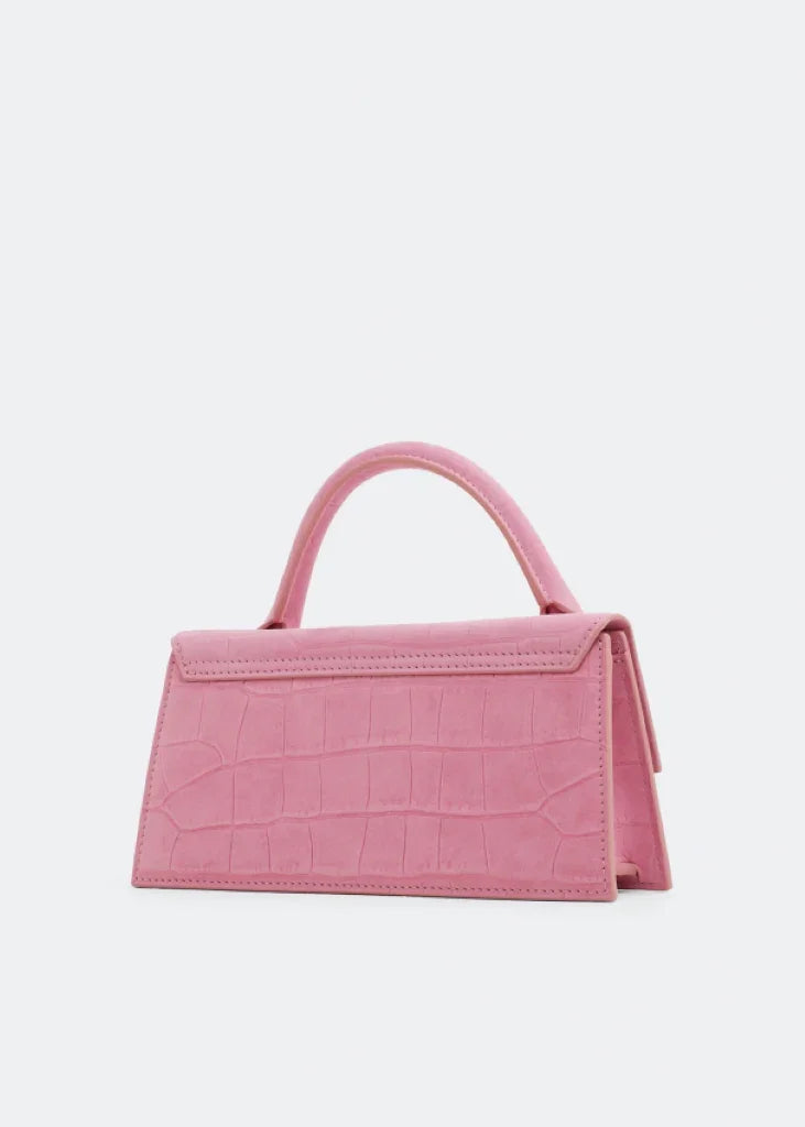 JACQUEMUS LE CHIQUITO LONG LES CLASSIQUES LA MONTAGNE CROCO PINK BLANKROOM