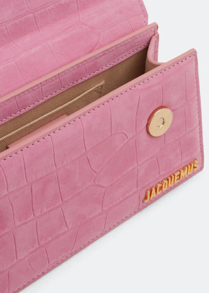 JACQUEMUS LE CHIQUITO LONG LES CLASSIQUES LA MONTAGNE CROCO PINK BLANKROOM