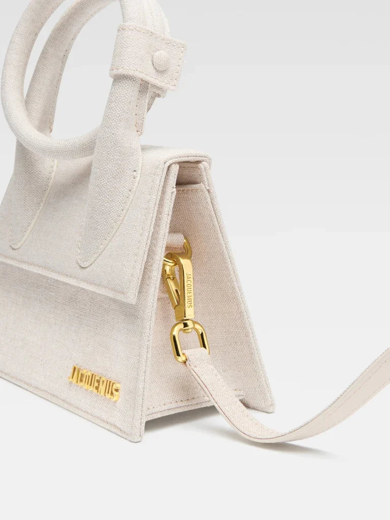 JACQUEMUS LE CHIQUITO NOEUD LES CLASSIQUES COILDED HANDBAG LIGHT GREIGE