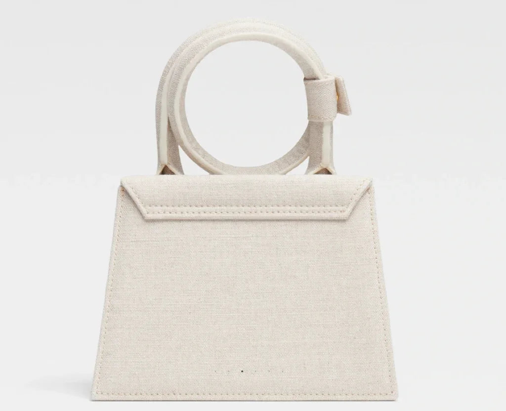JACQUEMUS LE CHIQUITO NOEUD LES CLASSIQUES COILDED HANDBAG LIGHT GREIGE