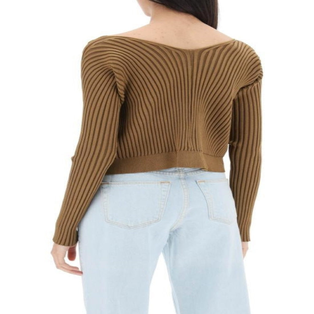 giá áo jacquemus la maille pralu longue brown