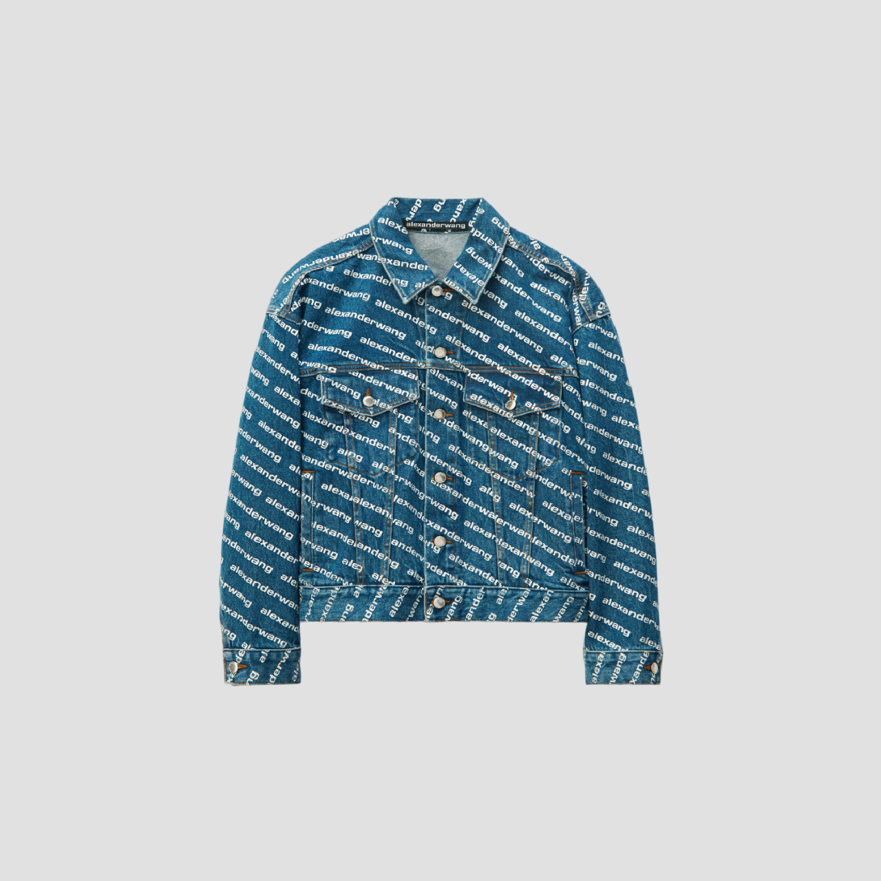 Alexander Wang Game Logo Blue/White Denim Jacket – Blank Room Alexander Wang Game Logo Blue/White Denim Jacket – Blank Room