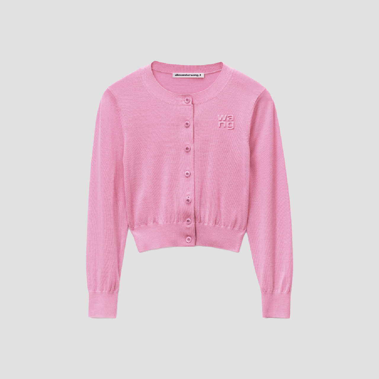 Alexander Wang Logo Cropped Superfine Merino Cardigan 4KC3243039951A