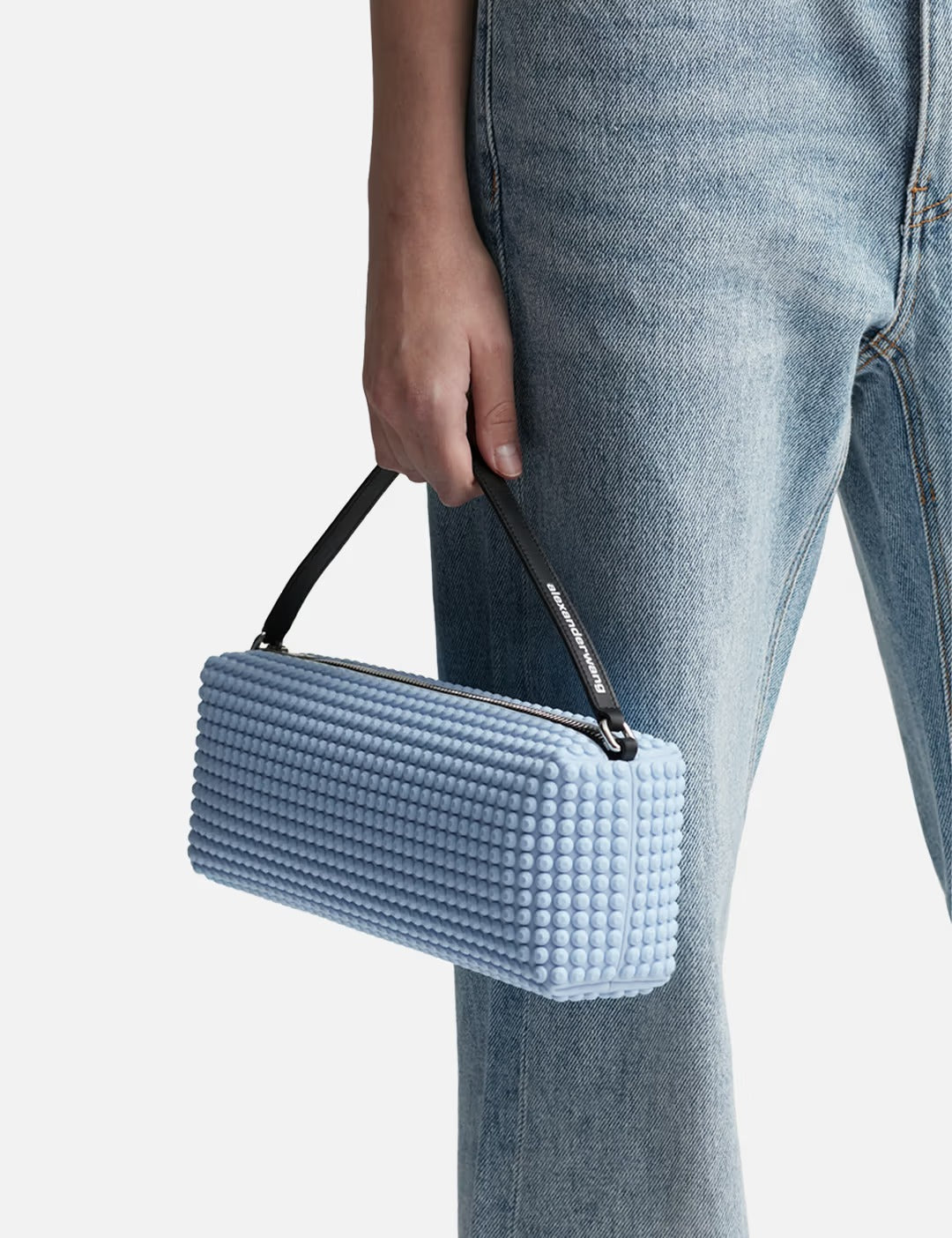 wearing Alexander Wang Heiress Flex Chambray Blue 20324P05M423