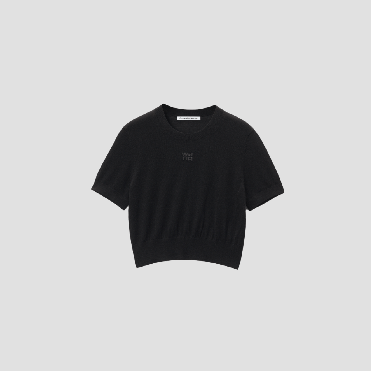 Alexander Wang Logo-Embossed Black Superfine Merino Wool Tee 4KC3241037001