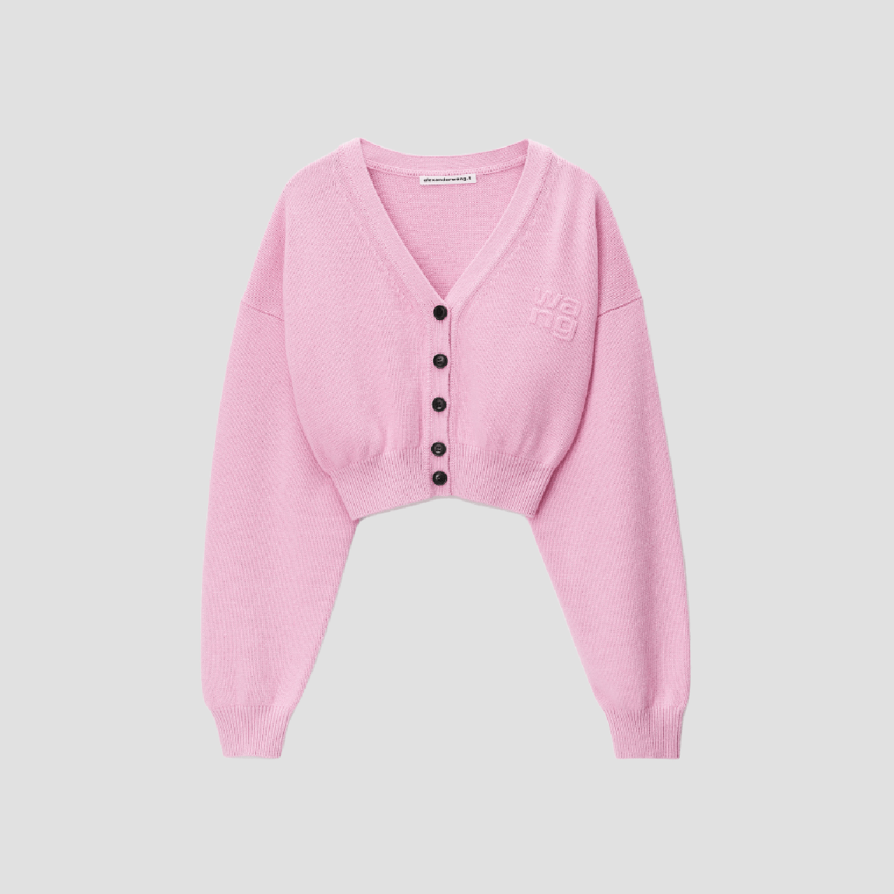 Alexander Wang Pink Lavender Cropped V‑Neck Cardigan 4KC2243005697A