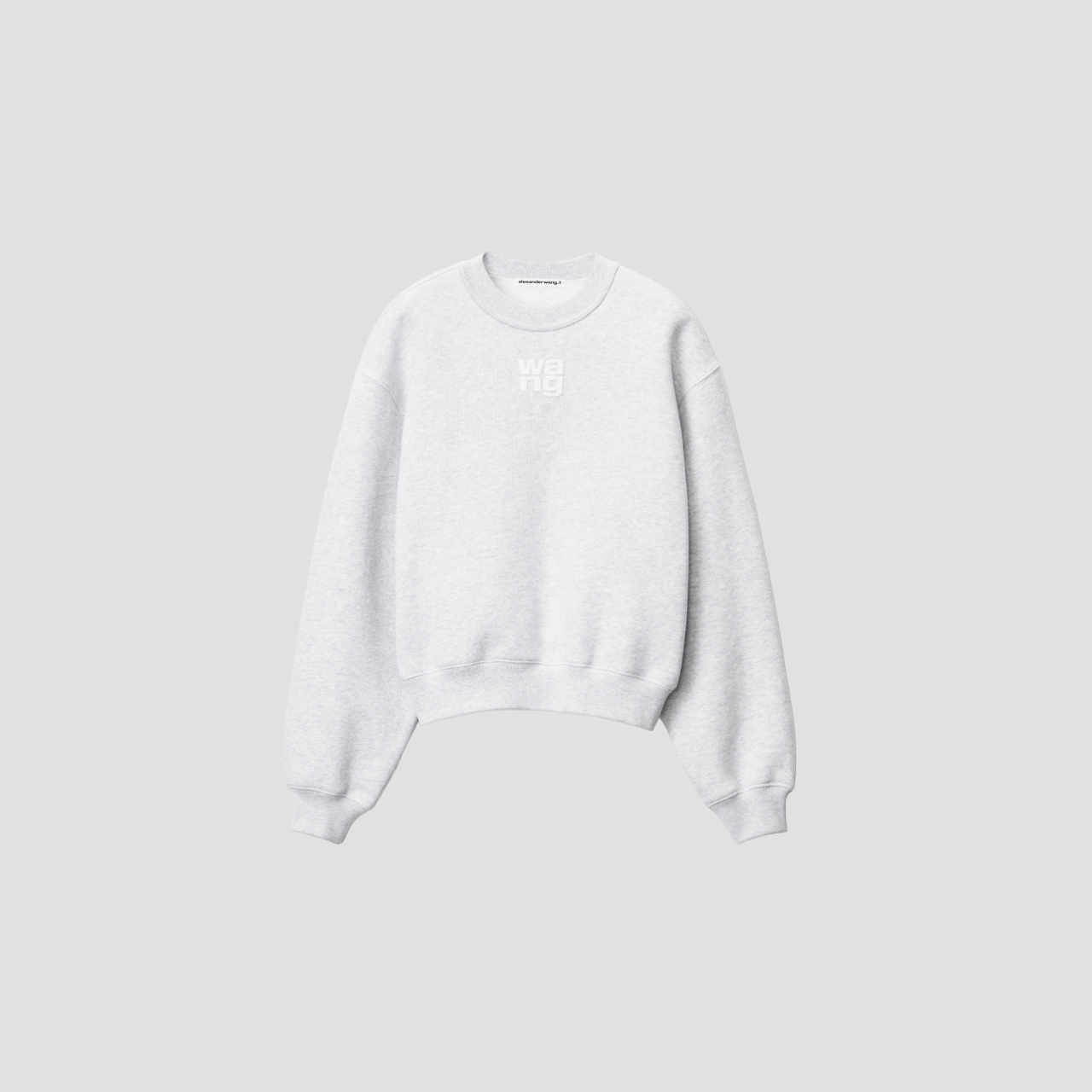 ALEXANDER WANG PUFF LOGO SWEATSHIRT IN STRUCTURED TERRY GREY 4CC3221360050