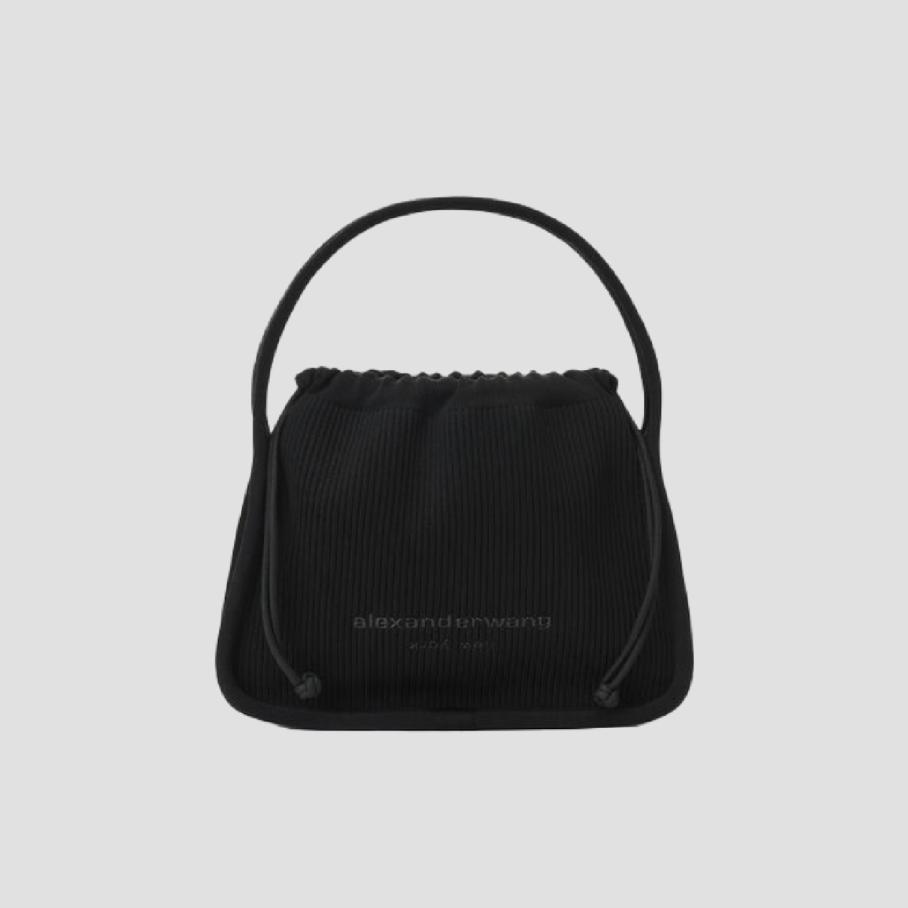 Alexander Wang Ryan Small Black Ribbed Knit Bag 20222K20T001