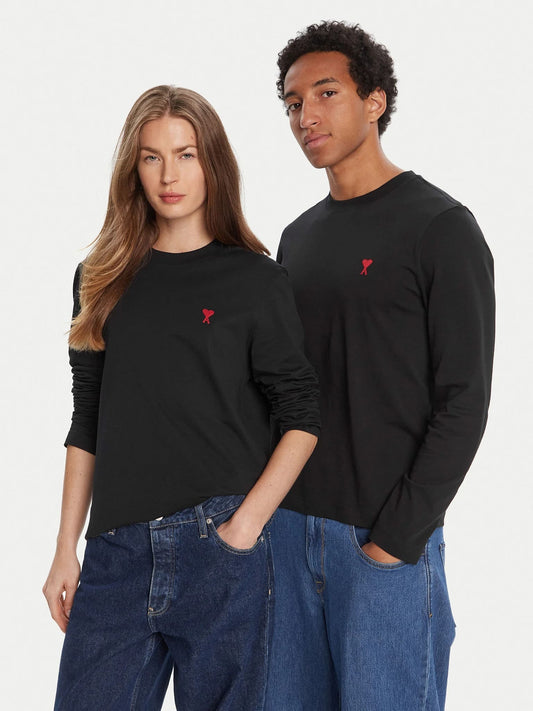 wearing Ami de Coeur Black Long Sleeves T-Shirt UTS200.701 001