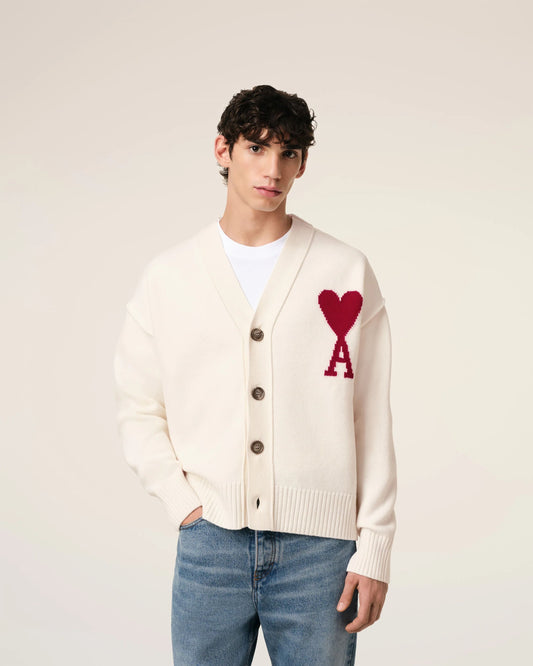 wearing Ami De Coeur Offwhite Wool Cardigan BFUKC006.018 154