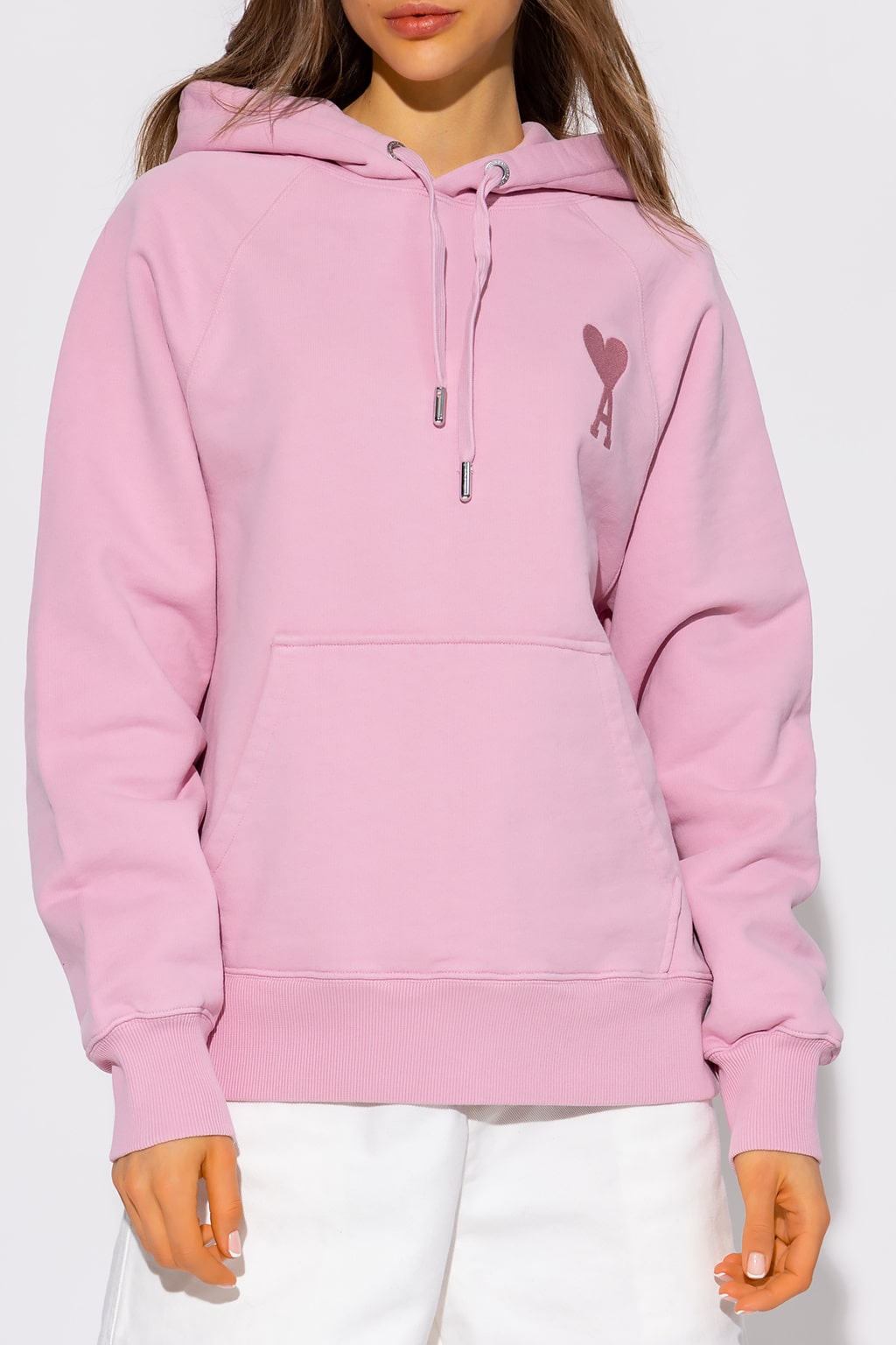 nữ mặc áo Ami de Coeur Pale Pink Hoodie USW202.747 655
