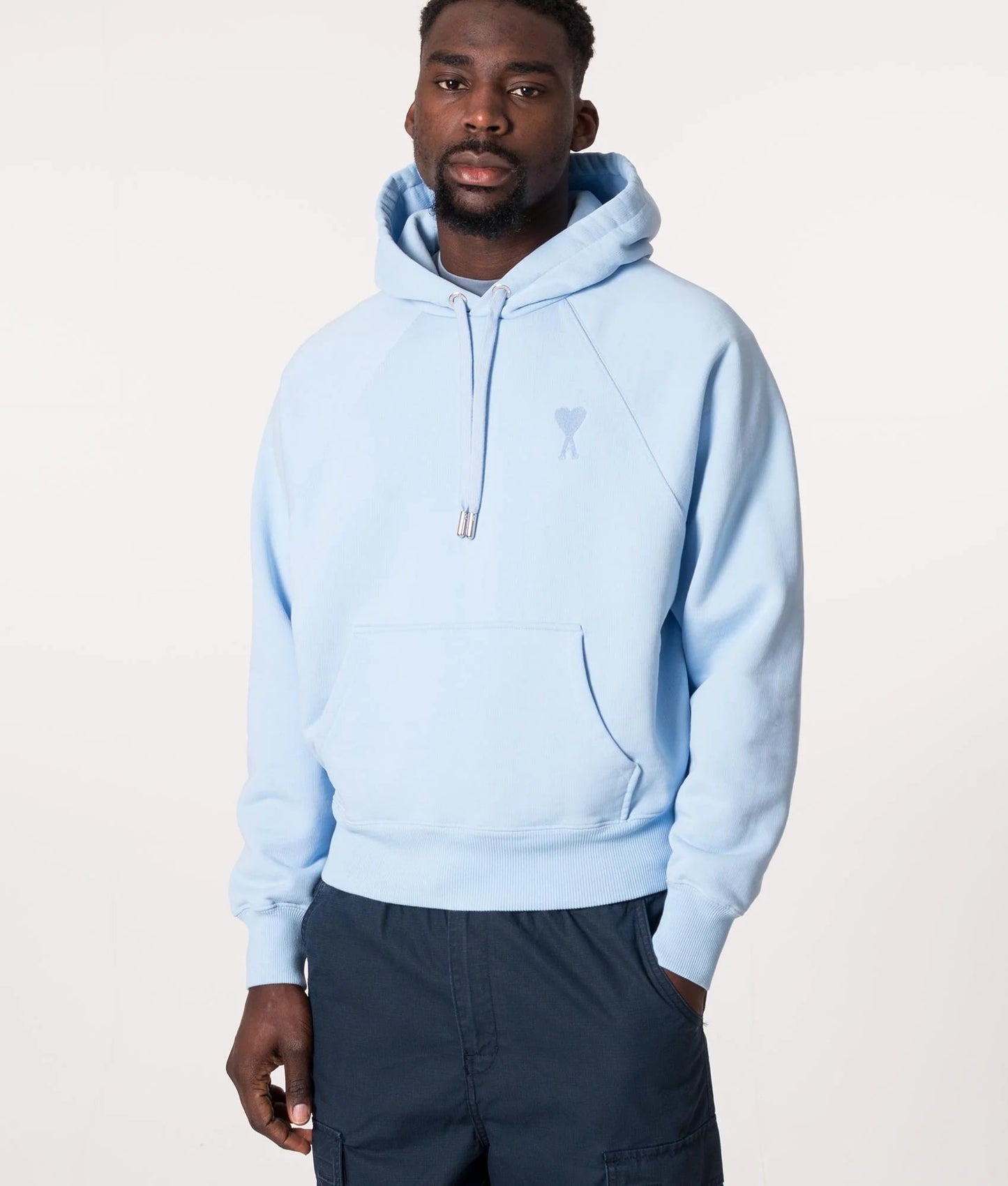 nam mặc áo Ami de Coeur Sky Blue Hoodie USW204.747 464