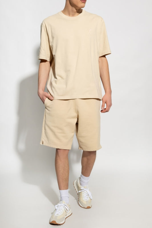 wearing Ami De Coeur Vanilla-Beige Boxy Fit T-Shirt UTS004.726 714