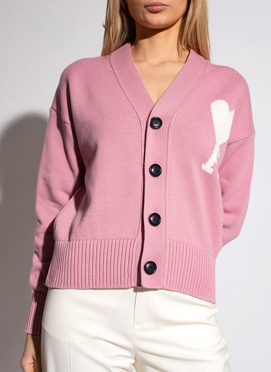 wearing Ami De Coeur Women Pale Pink Cardigan UKC003.016 659