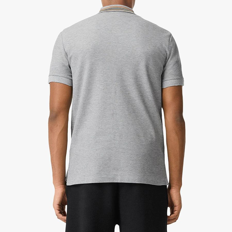 BURBERRY POLO ICON STRIPE GRAY IN BLANK ROOM