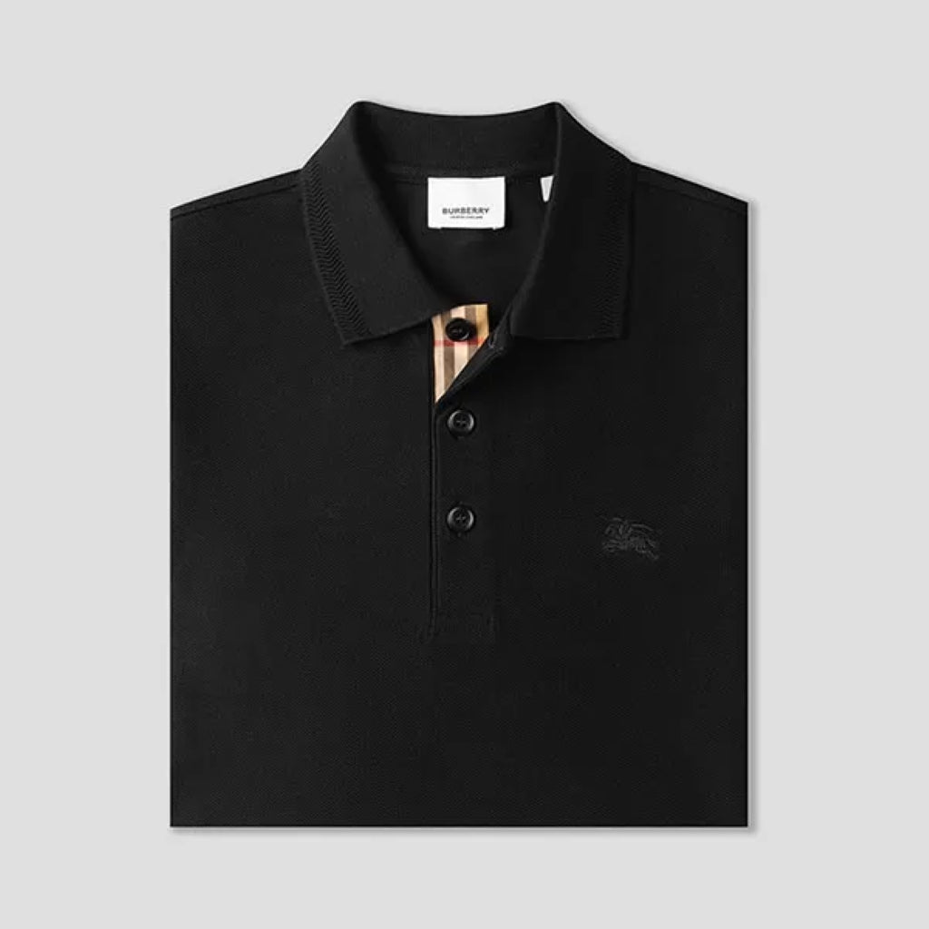 áo thun có cổ BURBERRY LOGO EQUESTRIAN KNIGHT EMBOIRDERED BLACK 8067582 authentic tại blankroom hà nội, việt nam