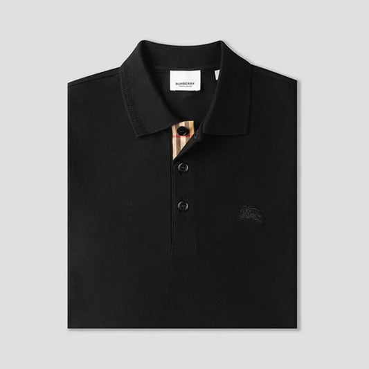 áo thun có cổ BURBERRY LOGO EQUESTRIAN KNIGHT EMBOIRDERED BLACK 8067582 authentic tại blankroom hà nội, việt nam