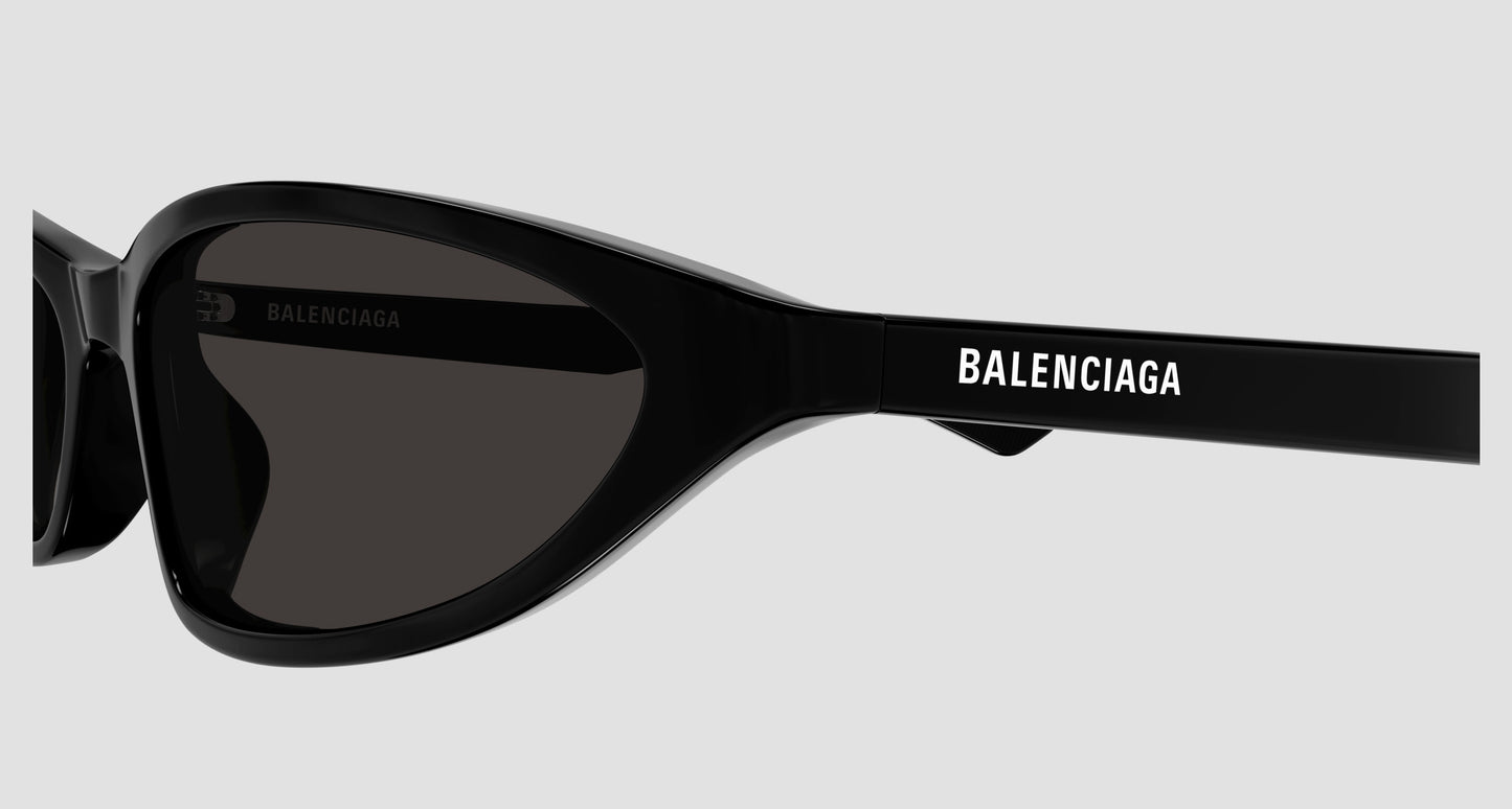 Balenciaga BB0402S-001 Black Cat-Eye Sunglasses with a white background