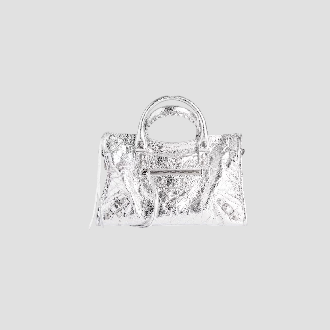BALENCIAGA LE CITY SMALL BAG METALLIZED SILVER 7977892AA9R8122