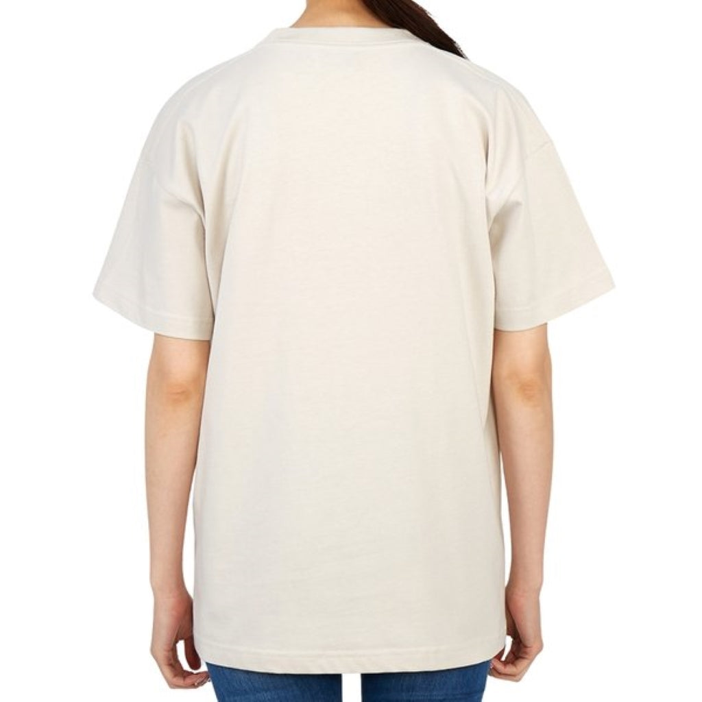 BALENCIAGA UNISEX LOGO LETTERING T-SHIRT BEIGE 612965TIV542984 authentic tại hà nội, sài gòn, tp hcm, việt nam