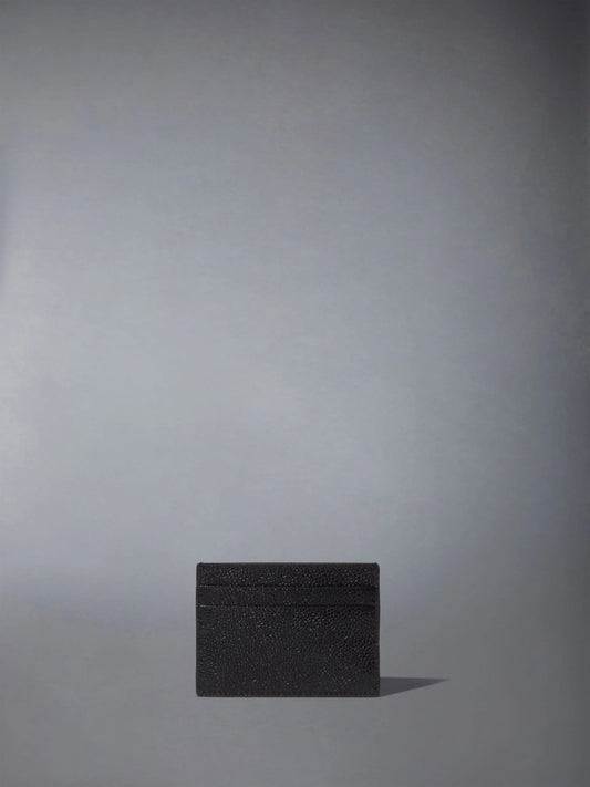 mặt sau BLACK PEBBLE GRAIN LEATHER GROSGRAIN TAB DOUBLE SIDED CARD HOLDER FAW035A00198001