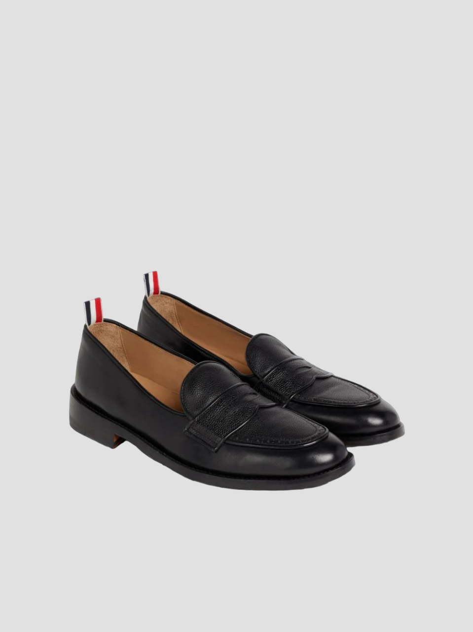 BLACK VITELLO CALF LEATHER FLEXIBLE LEATHER SOLE SOFT PENNY LOAFER MFL076A05584001
