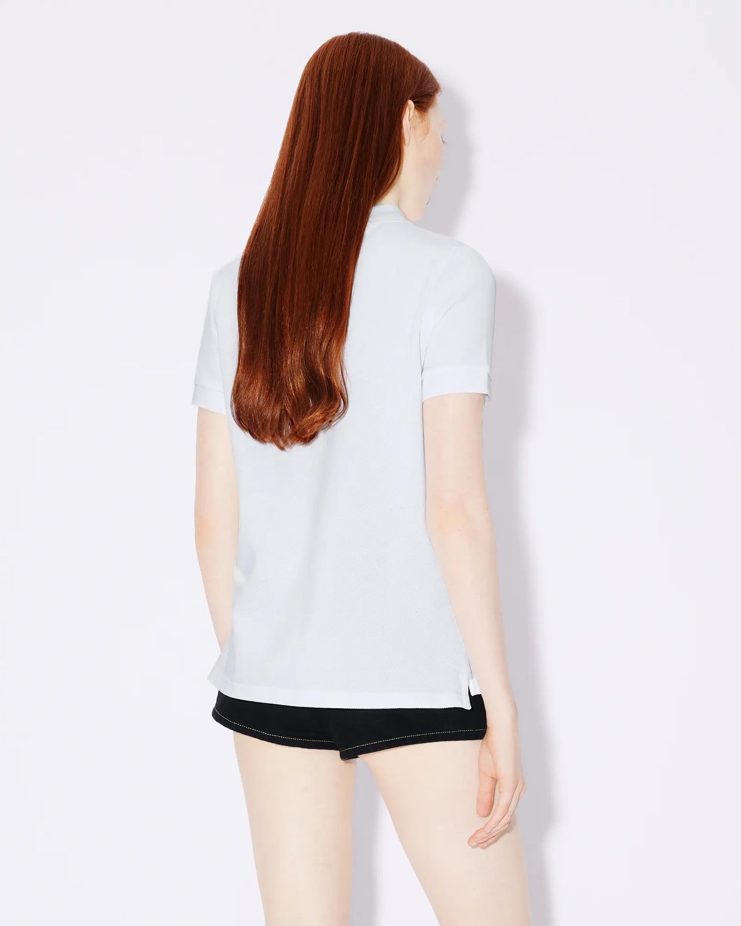 wearing BOKE FLOWER EMBROIDERED POLO SHIRT WHITE FC62TS7054PU.01