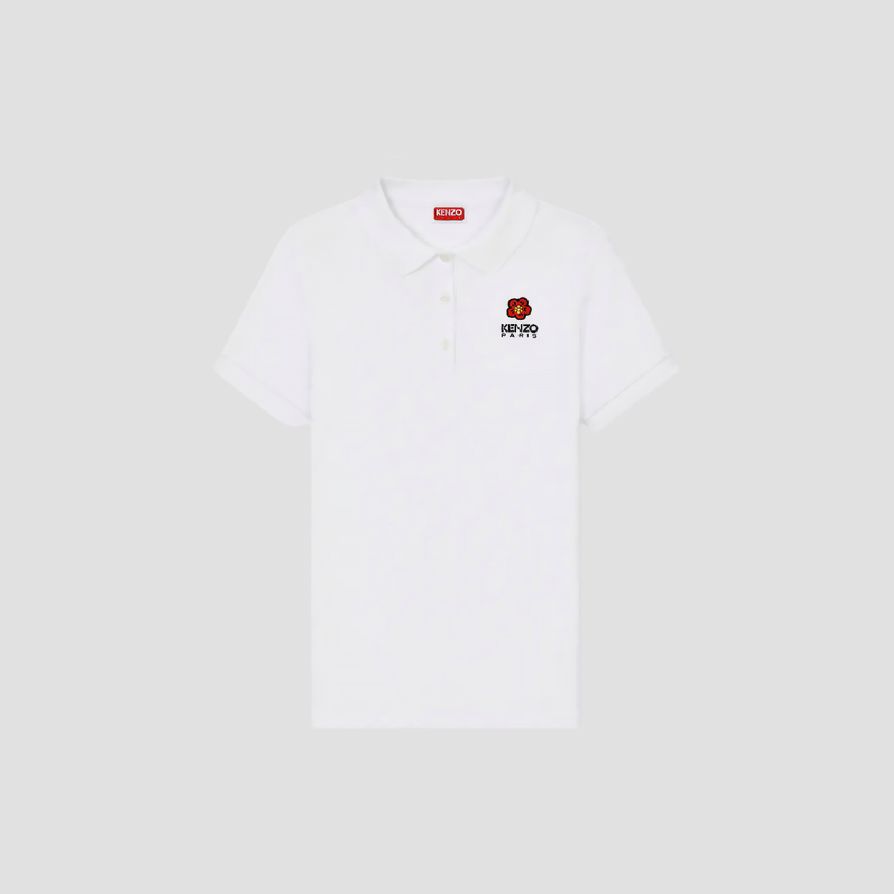 BOKE FLOWER EMBROIDERED POLO SHIRT WHITE FC62TS7054PU.01