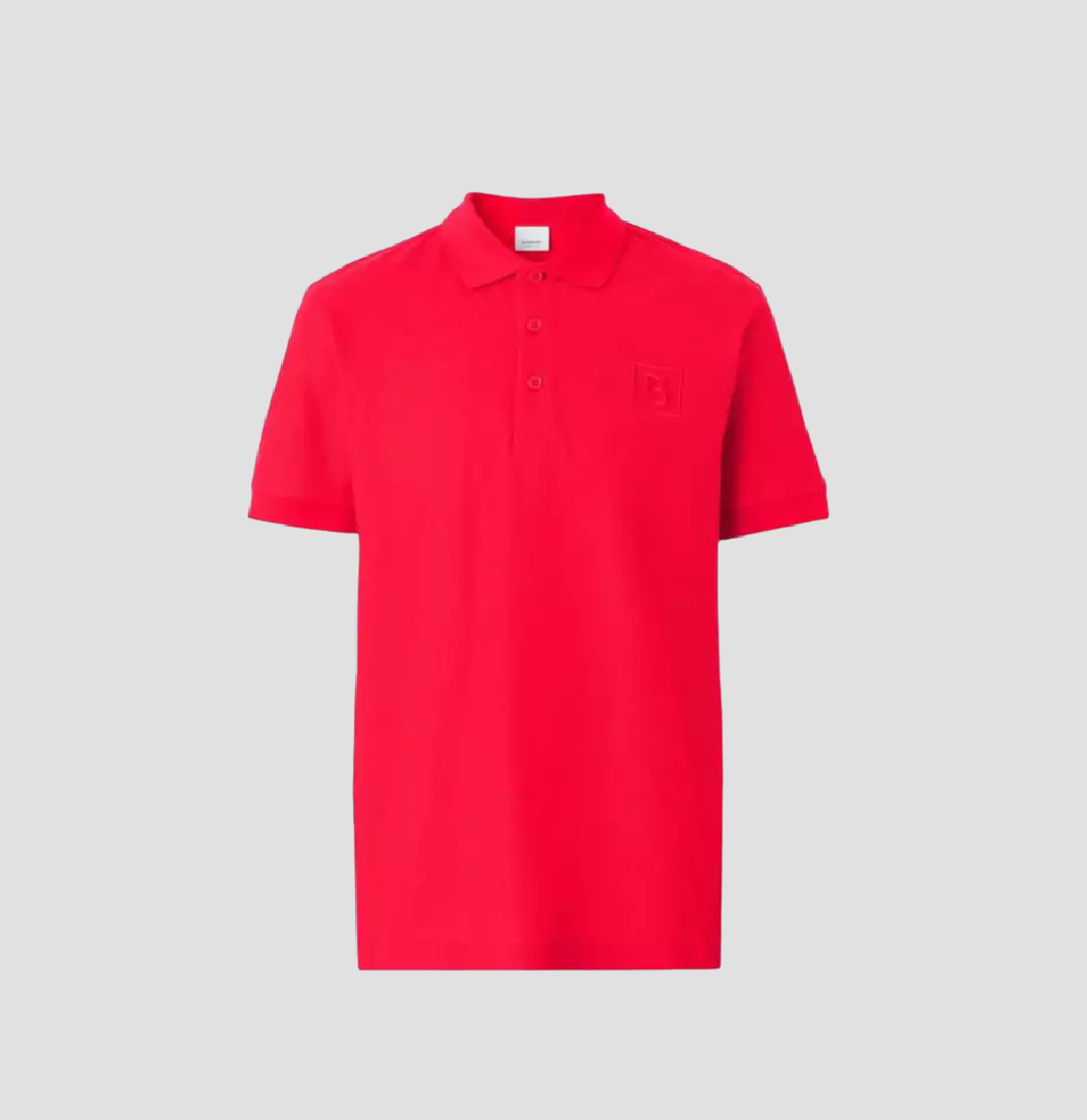 BURBERRY B LOGO-EMBOIRDERED POLO IN RED 80530241